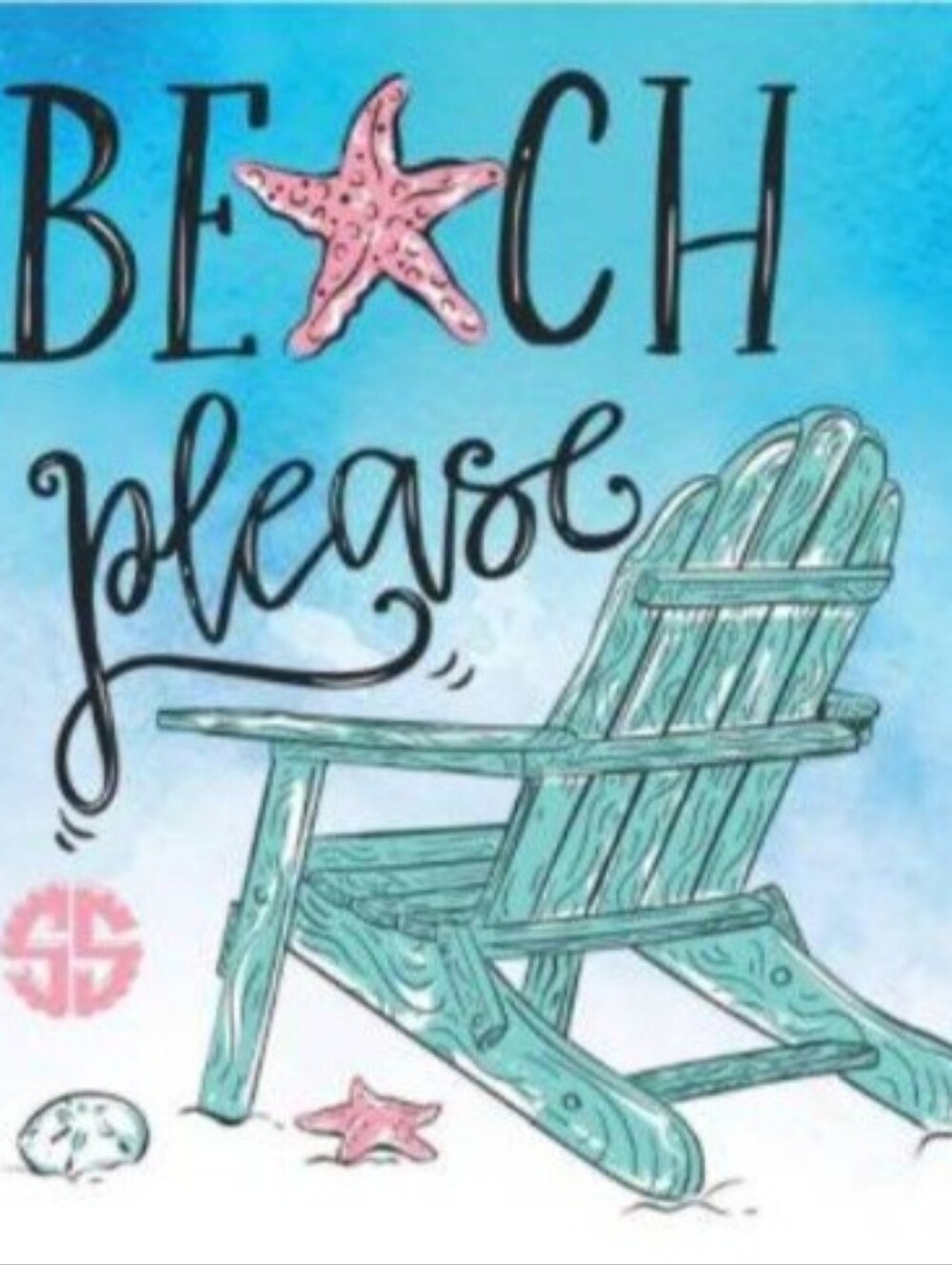 Simply Coasters with Bonus Easel. Single Coaster "Beach Please"